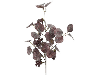 Frosted Burgandy Eucaluptus with Berries Spray