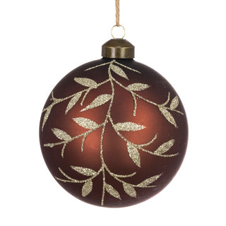 Glass Brown Elaina Bauble 10cm