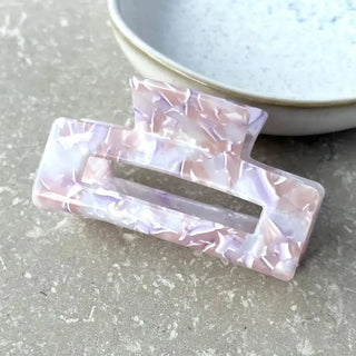 Small Light Pink Rectangular Claw Clip