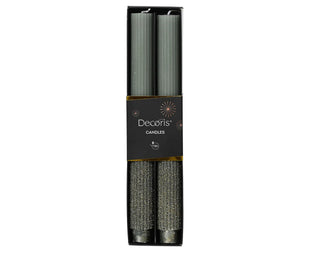 Rosemary Green with Glitter Dinner Candle Set