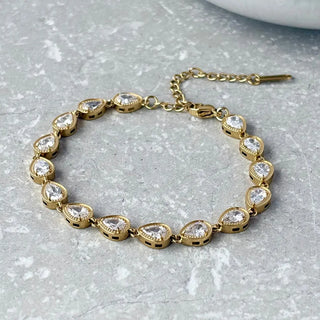 Tarnish Resistant Teardrop Zirconia Bracelet
