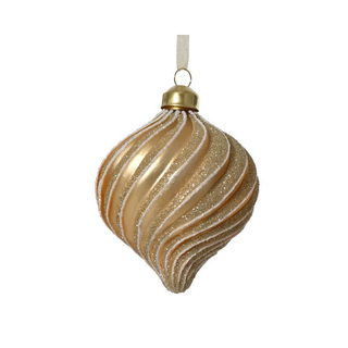 Light Gold  With White & Gold Glitter Swirled Onion