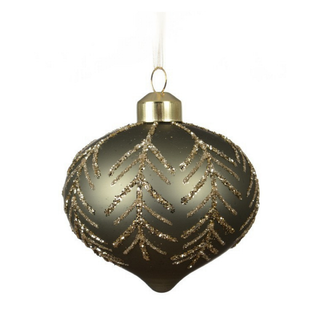 Matt Sage Gold Glitter Branch Onion