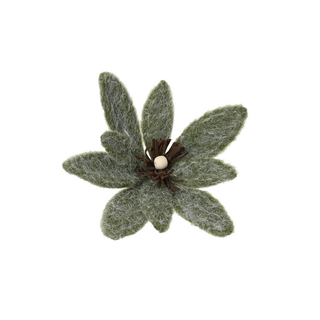 Green Slim Petal Flower Clip