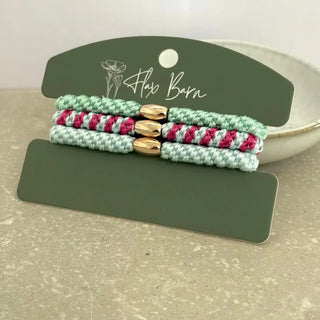 Candy Mint Elasticated Cord Hairbands Set of 3