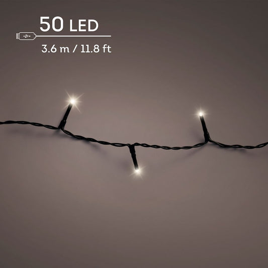 LED Duracharge Basic Lights Multi Fuction Twinkle 50LED Warm White