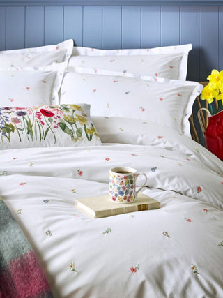 Daisy Embroidery Multi Double Duvet Cover Set