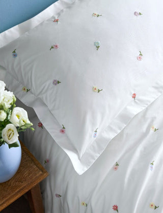 Daisy Embroidery Multi Double Duvet Cover Set