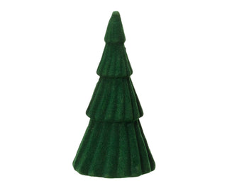 Green Flock Twist Tree Christmas Decoration
