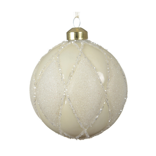 White Diamond Design Glitter Bauble