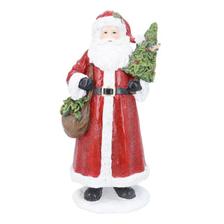Tree & Sack Resin Santa Ornament