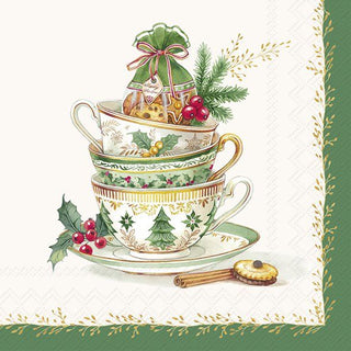 Festive Tea Time Cream Lunch Napkins