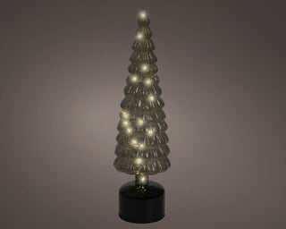 Micro LED Rotating Tree on Stand Green