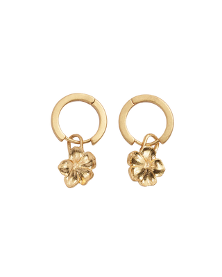 Flower Huggie Earrings