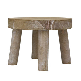 Natural Round High Riser Wood Decoration 20.5cm