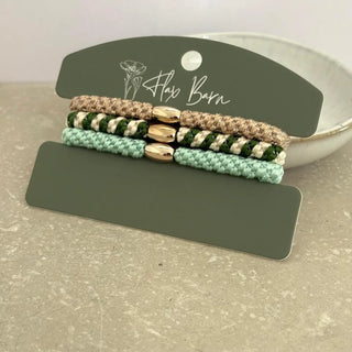 Champagne Forest Elasticated Cord Hairbands Set of 3