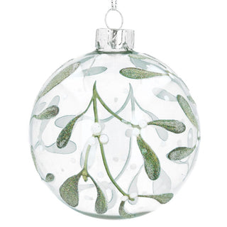 Transparent Mistletoe Glass Bauble