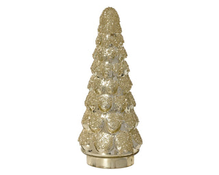 Antique Gold Glitter Beaded Tips Christmas Tree Sml
