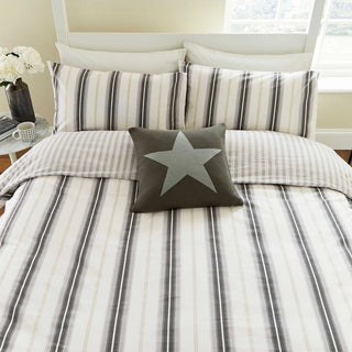 Cooper's Stripe King Cover Set Grey/Linen