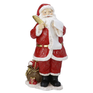 Santa with List Resin Ornament