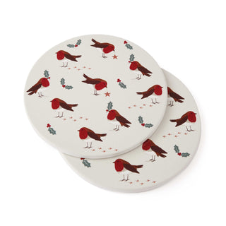 Robins Retreat Ceramic Trivets Set of 2