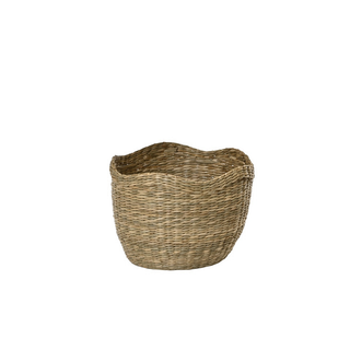 Seagrass Basket With Scallop Trim Extra Small