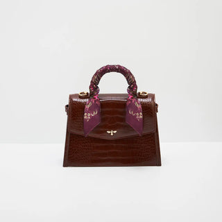 Eliza Small Croc Top Handle Bag