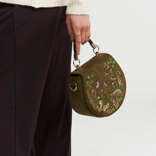 Charlotte Meadow Scene Embroidered Saddle Bag