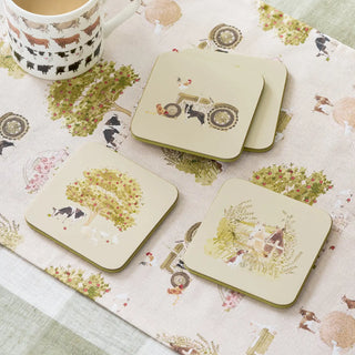Farm Friends Coasters Set of 4