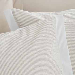 Seersucker Woven Stripe Natural Double Duvet Set