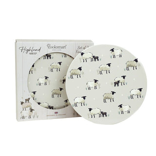 Highland Sheep Ceramic Trivets Set of 2