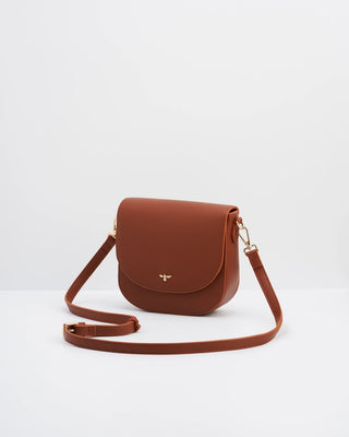 Beth Saddle Crossbody in Tan