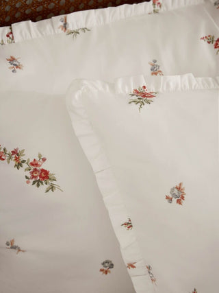 Elsie Bouquet Pale Cranberry Double Duvet Cover Set