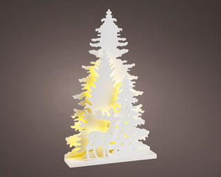 LED scenery plywood tree with deer steady BO indoor