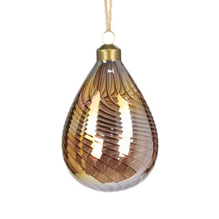 Glass Bronze Davina Pear 12cm