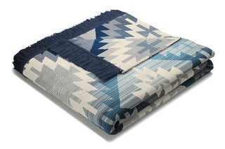 Ikat Diamond Blue/Grey Throw