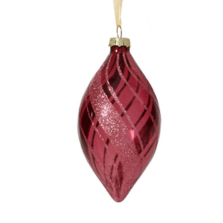 Transparent Rose Swirled Pink Glitter Finial