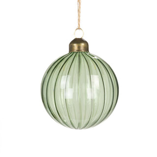 Glass Green Cora Bauble 8cm