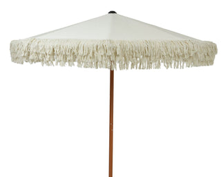 Cream Parasol with Cotton Fringes