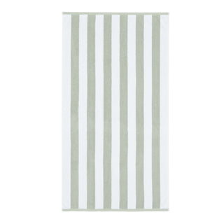 Reversible Sage Stripe Jacquard Bath Towel
