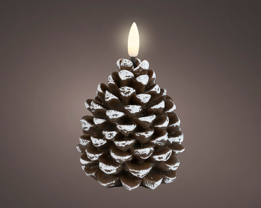 LED Wick Candle Wax Pinecone Artifical Candle 10cm
