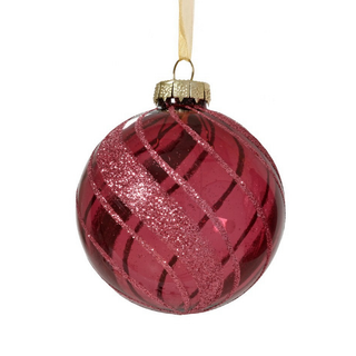 Transparent Rose Swirled Pink Glitter Bauble