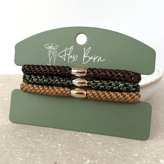 "Cinnamon Spice" Pack of 3 Elasticated Cord Hairbands