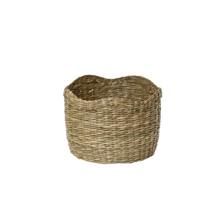 Seagrass Basket With Scallop Trim Small