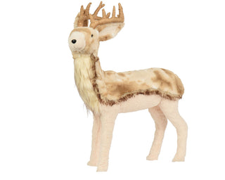 Fur Stag Side Look Ornament