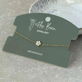 Tarnish Resistant Zirconia White Flower Bracelet