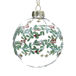 Transparent Mistletoe Garland Glass Bauble