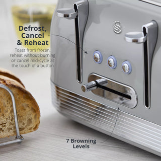 Swan Retro 4 Slice Toaster Grey