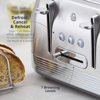 Retro Revive 4 Slice Toaster Stainless Steel