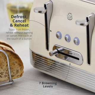 Retro 4 Slice Toaster Cream